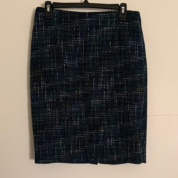 Karl Lagerfeld Black, Blue and Green Tweed Skirt - Picture 1 of 4